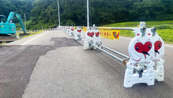 長岡市中永地内　トキバリケード設置現場事例
